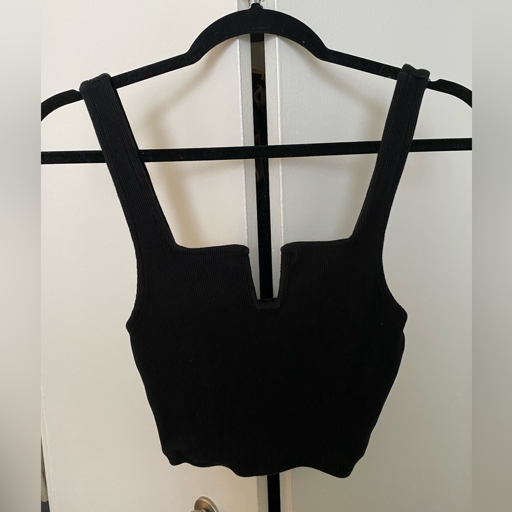 Zara crop top with deep notch in front